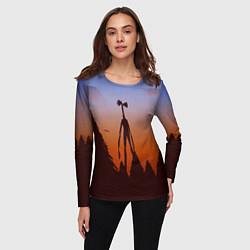 Лонгслив женский Сиреноголовый Siren Head Лес, цвет: 3D-принт — фото 2