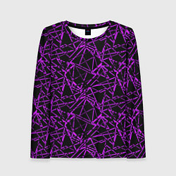 Женский лонгслив Фиолетово-черный абстрактный узор