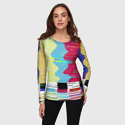Лонгслив женский TV glitch, цвет: 3D-принт — фото 2