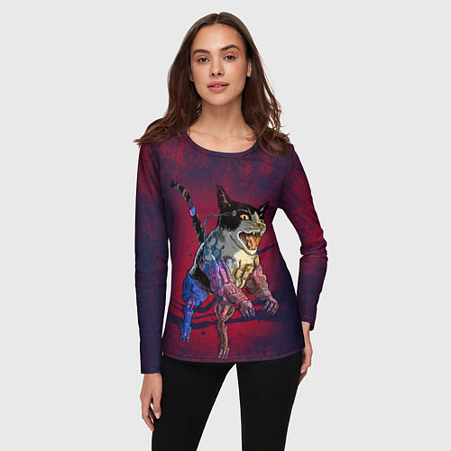 Женский лонгслив CYBERCAT КИБЕРКОТ Z / 3D-принт – фото 3