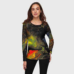 Лонгслив женский Галактический лавовый окрас, цвет: 3D-принт — фото 2