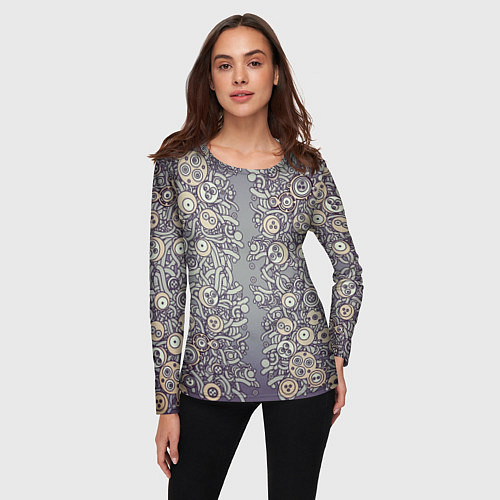 Женский лонгслив Психоделика киберпанк / 3D-принт – фото 3