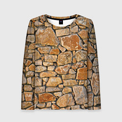 Лонгслив женский Каменная стена, цвет: 3D-принт
