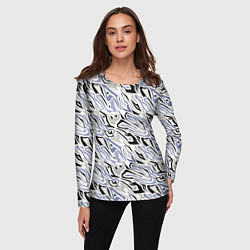 Лонгслив женский Абстрактный сиренево-черный, цвет: 3D-принт — фото 2