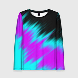 Лонгслив женский НЕОНОВЫЕ ПОЛОСЫ И НИЧЕГО ЛИШНЕГО NEON STRIPES, цвет: 3D-принт