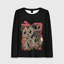 Лонгслив женский АНИМЕ КОТ-ЕДИНОРОЖЕК, цвет: 3D-принт