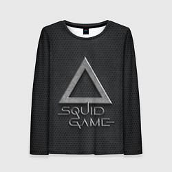 Женский лонгслив ИГРА В КАЛЬМАРА СИМВОЛ ТРЕУГОЛЬНИК SQUID GAME