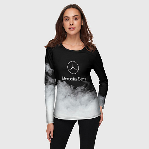 Женский лонгслив Mercedes-Benz Облака / 3D-принт – фото 3