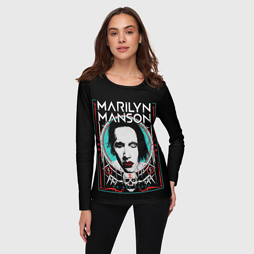 Женский лонгслив Marilyn Manson - We are chaos / 3D-принт – фото 3