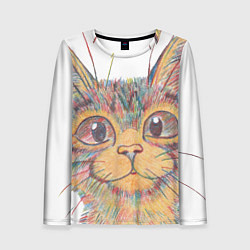 Женский лонгслив A 018 Цветной кот