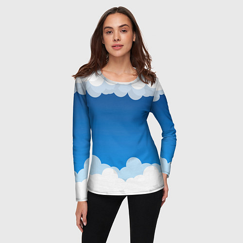 Женский лонгслив Полёт в облаках / 3D-принт – фото 3