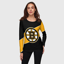 Лонгслив женский Бостон Брюинз, Boston Bruins, цвет: 3D-принт — фото 2