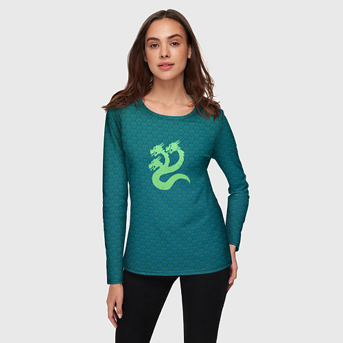 Женский лонгслив Альфа Легион чешуя креатив / 3D-принт – фото 3