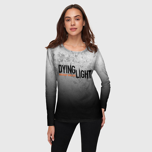 Женский лонгслив DYING LIGHT ТРЕЩИНЫ GOOD NIGHT AND GOOD LUCK / 3D-принт – фото 3