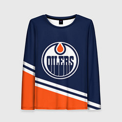 Лонгслив женский Edmonton Oilers Эдмонтон Ойлерз, цвет: 3D-принт