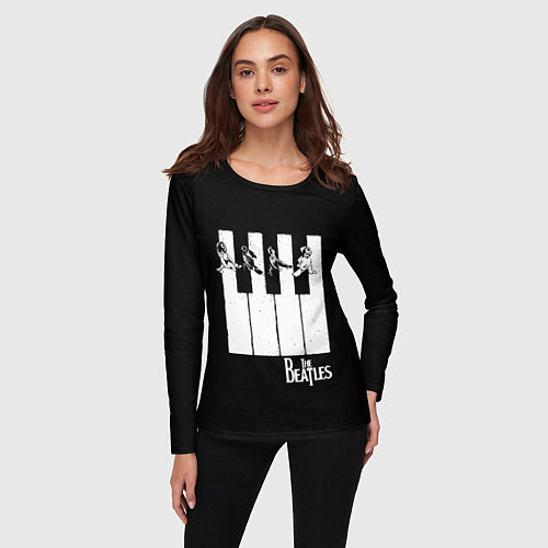 Женский лонгслив THE BEATLES ЗНАМЕНИТАЯ КАРТИНКА / 3D-принт – фото 3