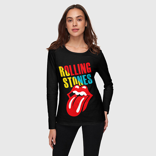 Женский лонгслив Роллинг Стоунз Rolling Stones / 3D-принт – фото 3