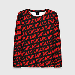 Лонгслив женский Чикаго Буллз, Chicago Bulls, цвет: 3D-принт
