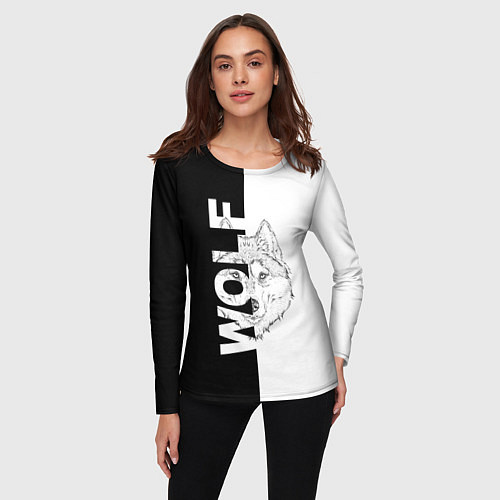 Женский лонгслив WOLF Волк / 3D-принт – фото 3