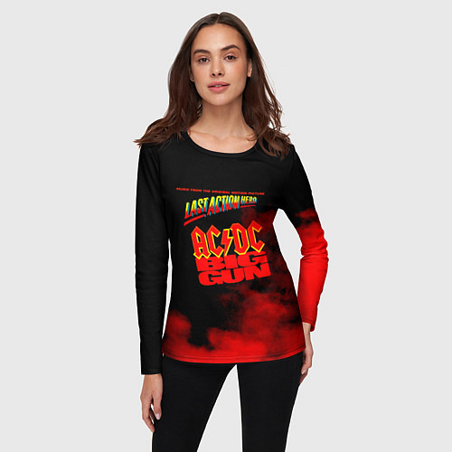 Женский лонгслив ACDC - BIG GUN / 3D-принт – фото 3