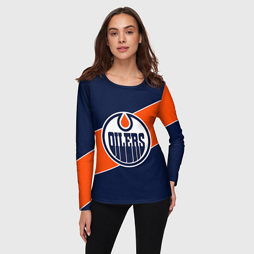 Женский лонгслив Эдмонтон Ойлерз Edmonton Oilers NHL / 3D-принт – фото 3