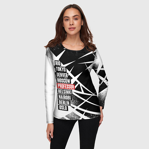 Женский лонгслив LA CASA DE PAPEL БУМАЖНЫЙ / 3D-принт – фото 3