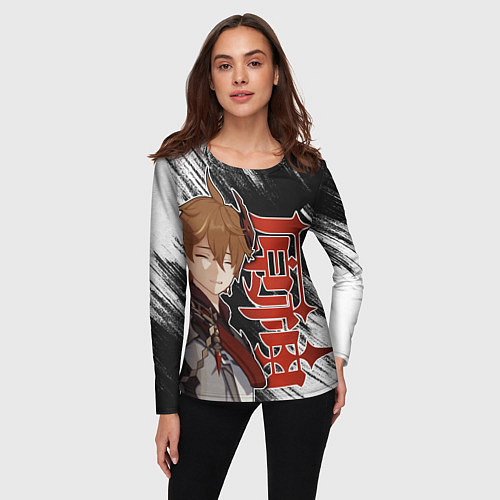 Женский лонгслив ЧАЙЛЬД ТАРТАЛЬЯ / 3D-принт – фото 3