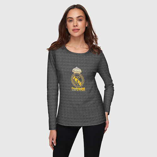 Женский лонгслив Real Madrid graphite theme / 3D-принт – фото 3