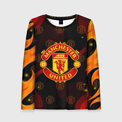 Лонгслив женский MANCHESTER UNITED FIRE STYLE SPORT ПЛАМЯ, цвет: 3D-принт