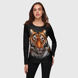 Лонгслив женский Реалистичный тигр Realistic Tiger, цвет: 3D-принт — фото 2