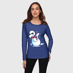 Лонгслив женский Dab Snowman in a scarf, цвет: 3D-принт — фото 2