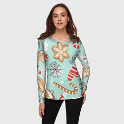 Лонгслив женский ПОДНИМЕТ НОВОГОДНЕЕ НАСТРОЕНИЕ, цвет: 3D-принт — фото 2