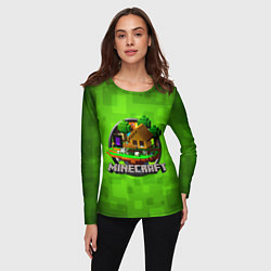Лонгслив женский Minecraft Logo Green, цвет: 3D-принт — фото 2
