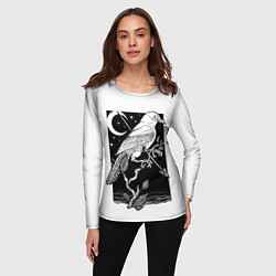 Лонгслив женский Оккультный Ворон, цвет: 3D-принт — фото 2