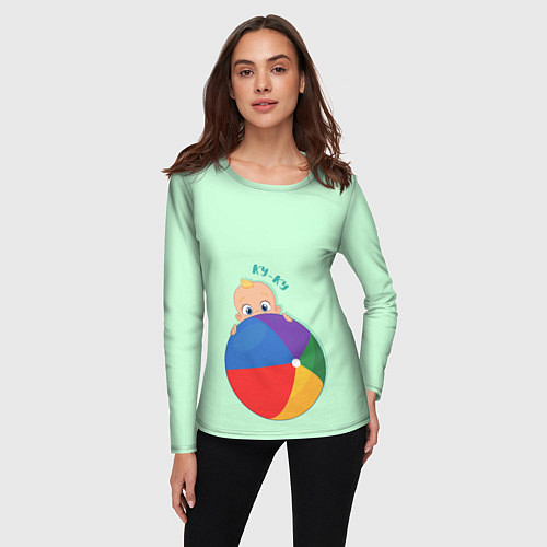Женский лонгслив Ку-ку! / 3D-принт – фото 3