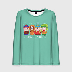 Лонгслив женский South Park - Южный парк Кенни, Кайл, Эрик и Стэн, цвет: 3D-принт