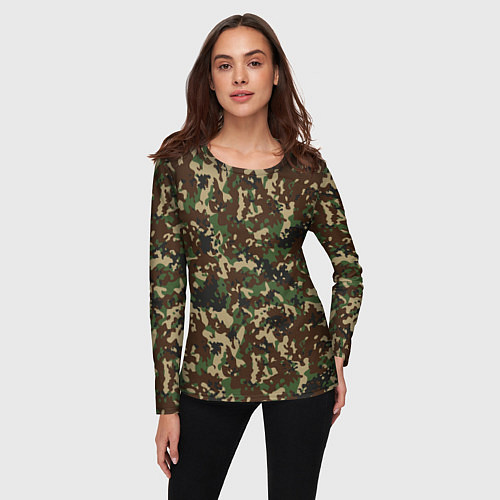 Женский лонгслив Камуфляж Излом / 3D-принт – фото 3