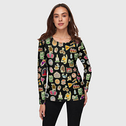 Лонгслив женский Россия и СССР паттерн, цвет: 3D-принт — фото 2