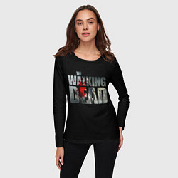 Лонгслив женский Walking dead - лого с пятнами крови, цвет: 3D-принт — фото 2