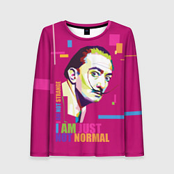 Лонгслив женский Salvador Dali: I am just not normal, цвет: 3D-принт