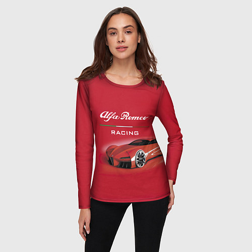 Женский лонгслив Alfa Romeo - red dream! / 3D-принт – фото 3