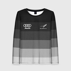 Лонгслив женский Audi, Ауди Серый градиент, цвет: 3D-принт
