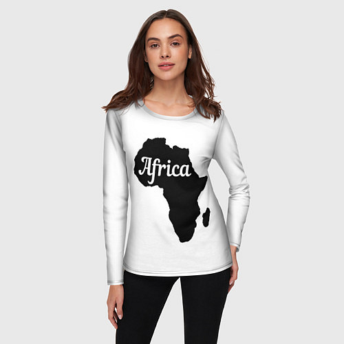 Женский лонгслив Африка черно-белая двусторонняя / 3D-принт – фото 3