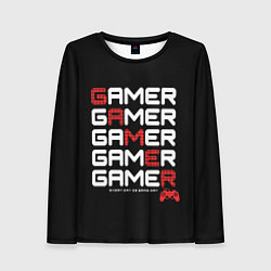 Лонгслив женский GAMER - GAMER - GAMER, цвет: 3D-принт