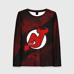 Лонгслив женский New Jersey Devils, Нью Джерси Девилз, цвет: 3D-принт