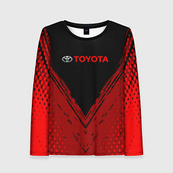 Лонгслив женский Toyota Красная текстура, цвет: 3D-принт