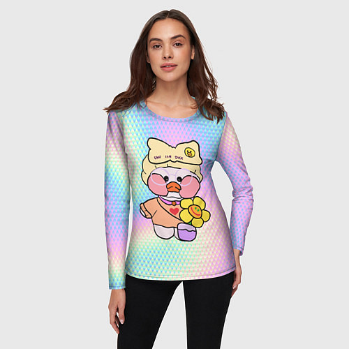 Женский лонгслив УТЯ ЛАЛАФАНФАН ГОЛОГРАММА / 3D-принт – фото 3