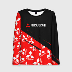 Лонгслив женский Mitsubishi - Диагональ паттерн, цвет: 3D-принт