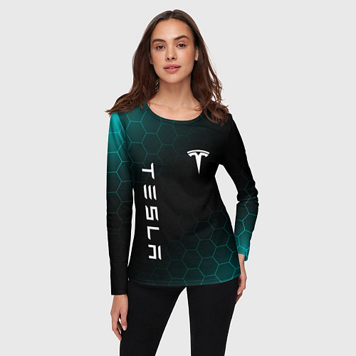 Женский лонгслив ТЕСЛА TESLA / 3D-принт – фото 3