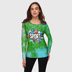 Лонгслив женский Разные спорт Sport, цвет: 3D-принт — фото 2